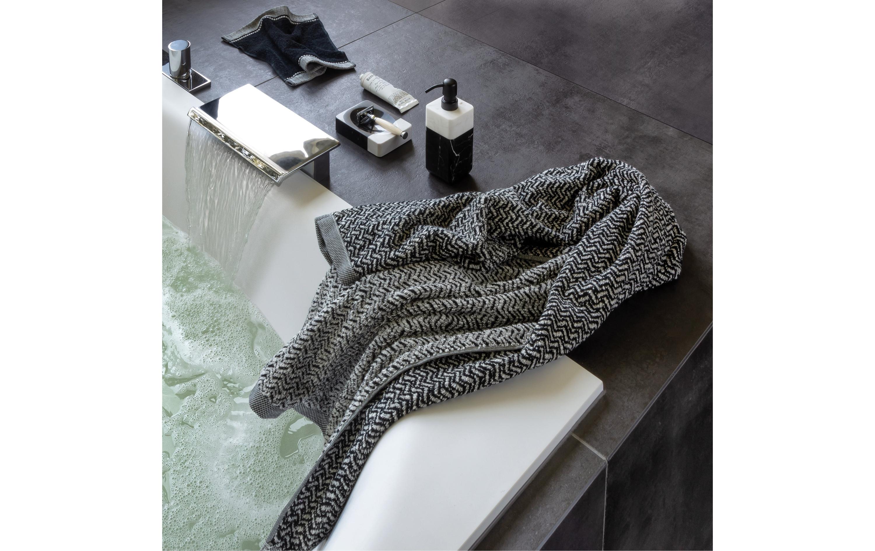 Möve Waschhandschuh Brooklyn 15 x 20 cm, Schwarz