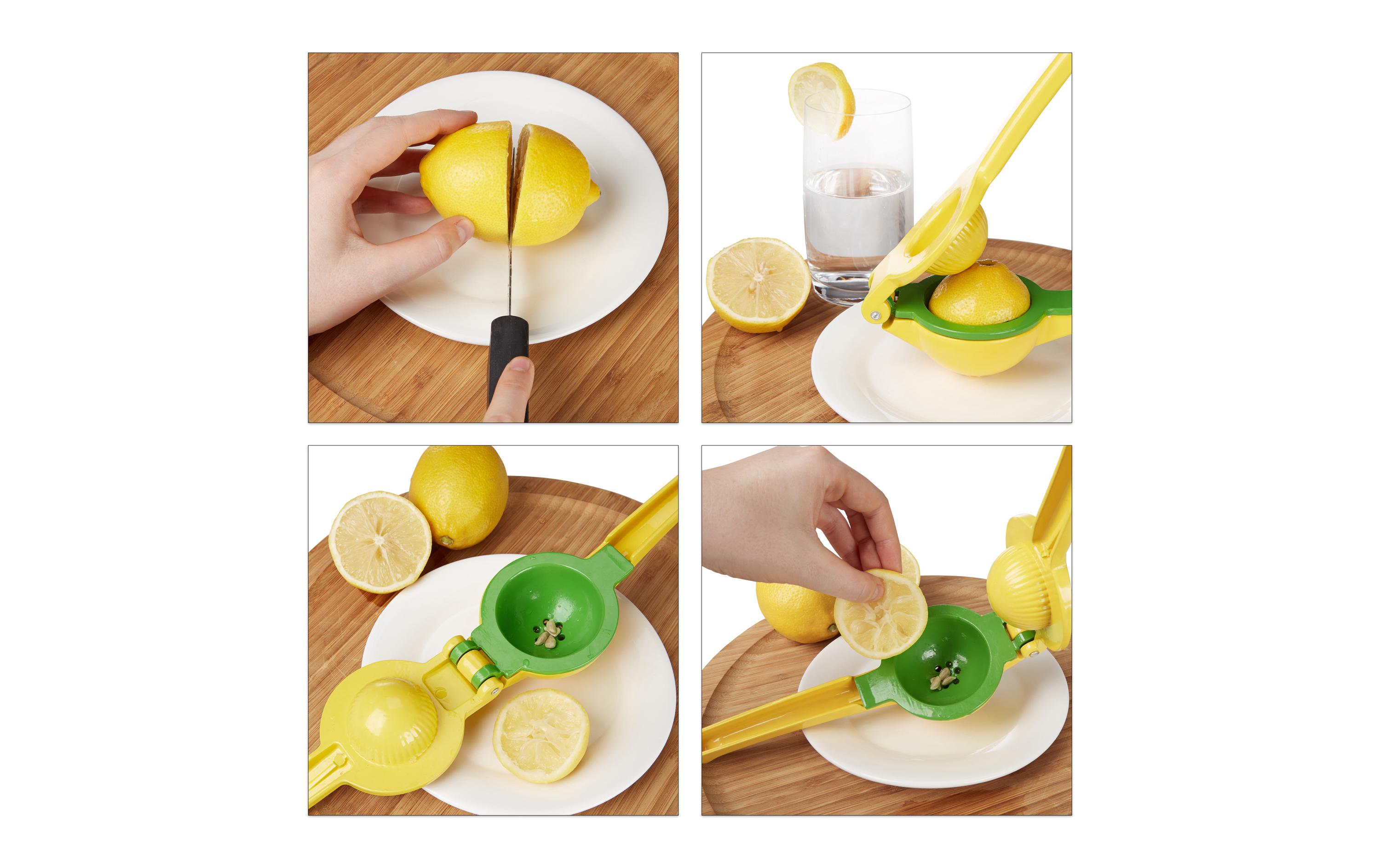 relaxdays Zitruspresse manuell 2 in 1 Gelb