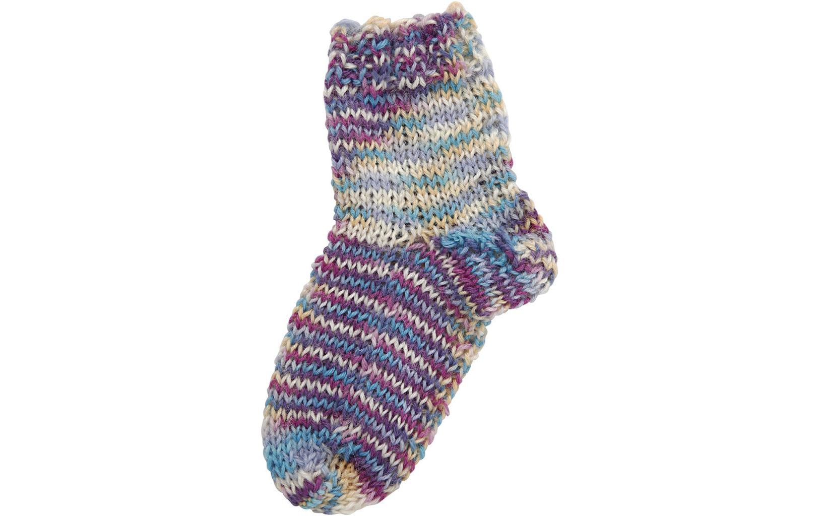 Creativ Company Wolle 50 g für Socken, Creme/Lila