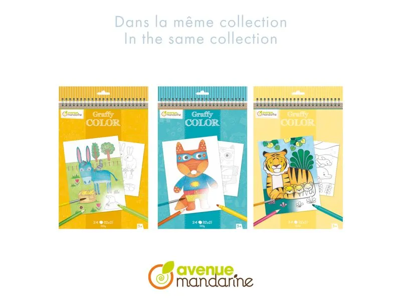 Avenue Mandarine Graffy Color, Wildtiere, Mehrfarbig Avenue Mandarine Graffy Color, Wildtiere, Mehrfarbig