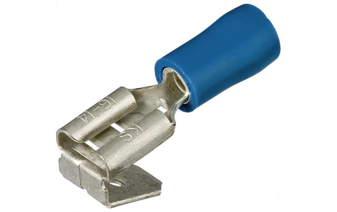 Knipex Flachsteckhülsen 2.5 mm² Blau, mit Abzweig, 100 Stück