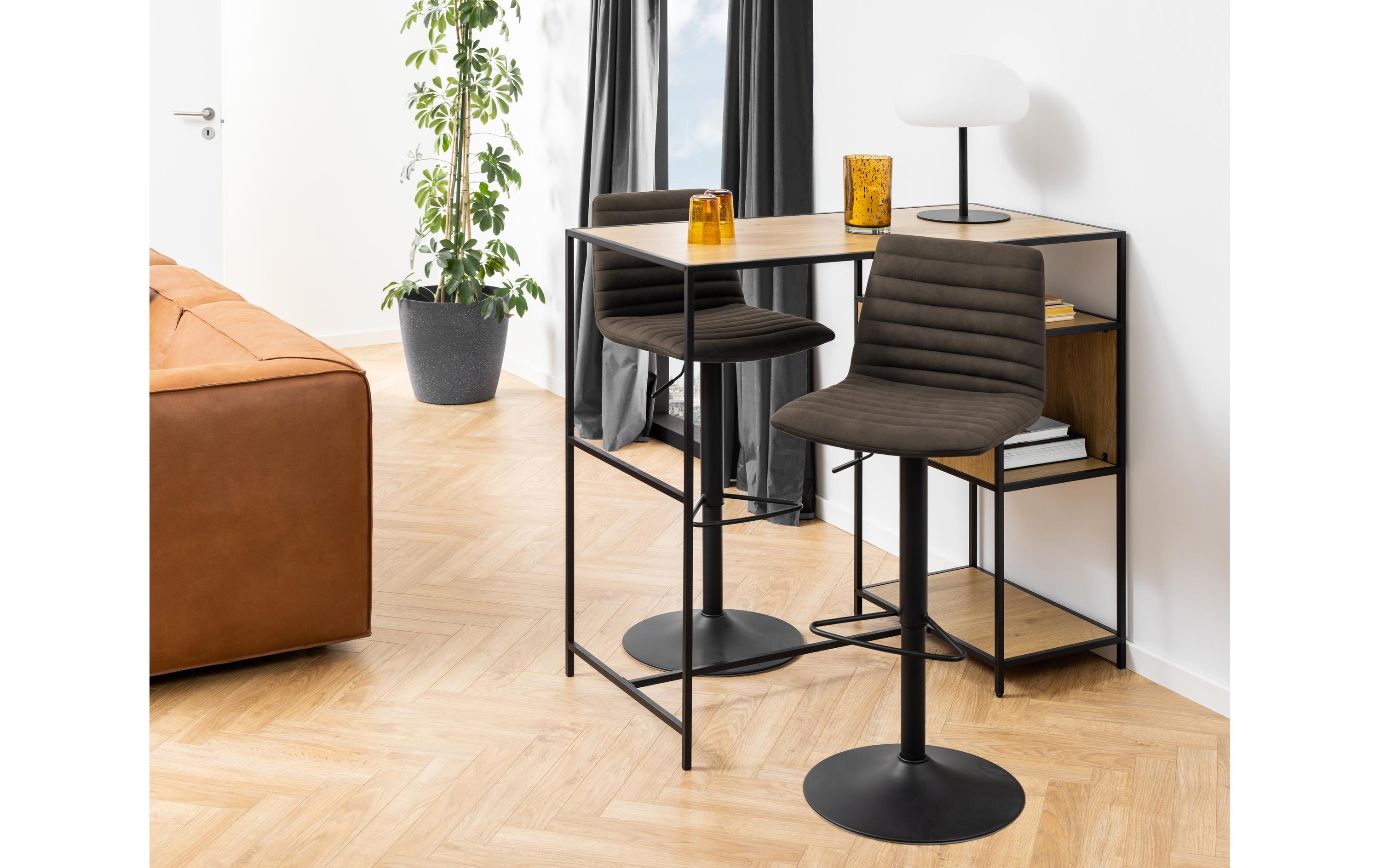 AC Design Barhocker Kimmy, 2 Stück, 50 x 110.5 cm, Anthrazit