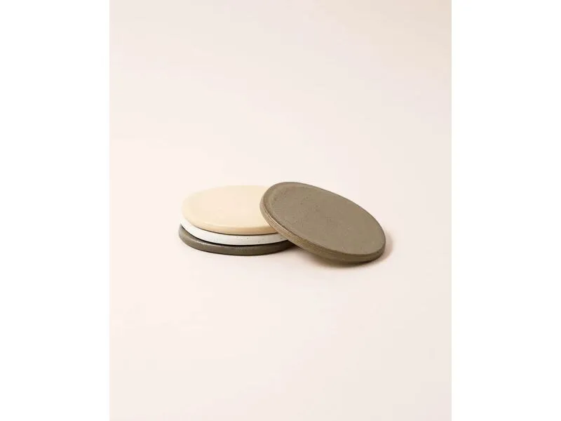 Esmée Keramikuntersetzer Earth 4 Stück Beige/Braun/Weiss, Ø 9.5 cm