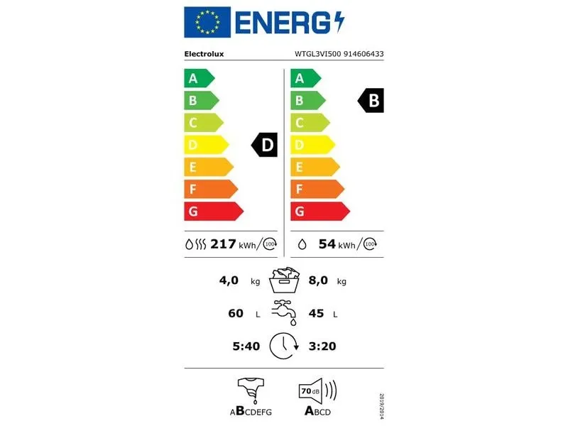 Electrolux Einbau-Waschtrockner Electrolux WTGL3 VI500 Links