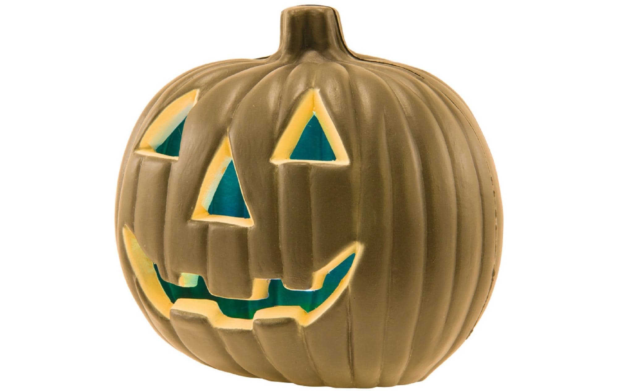 Dekomat AG Kürbis mit Gesicht, Kunststoff, 20 x 20 cm, 3 x LR44