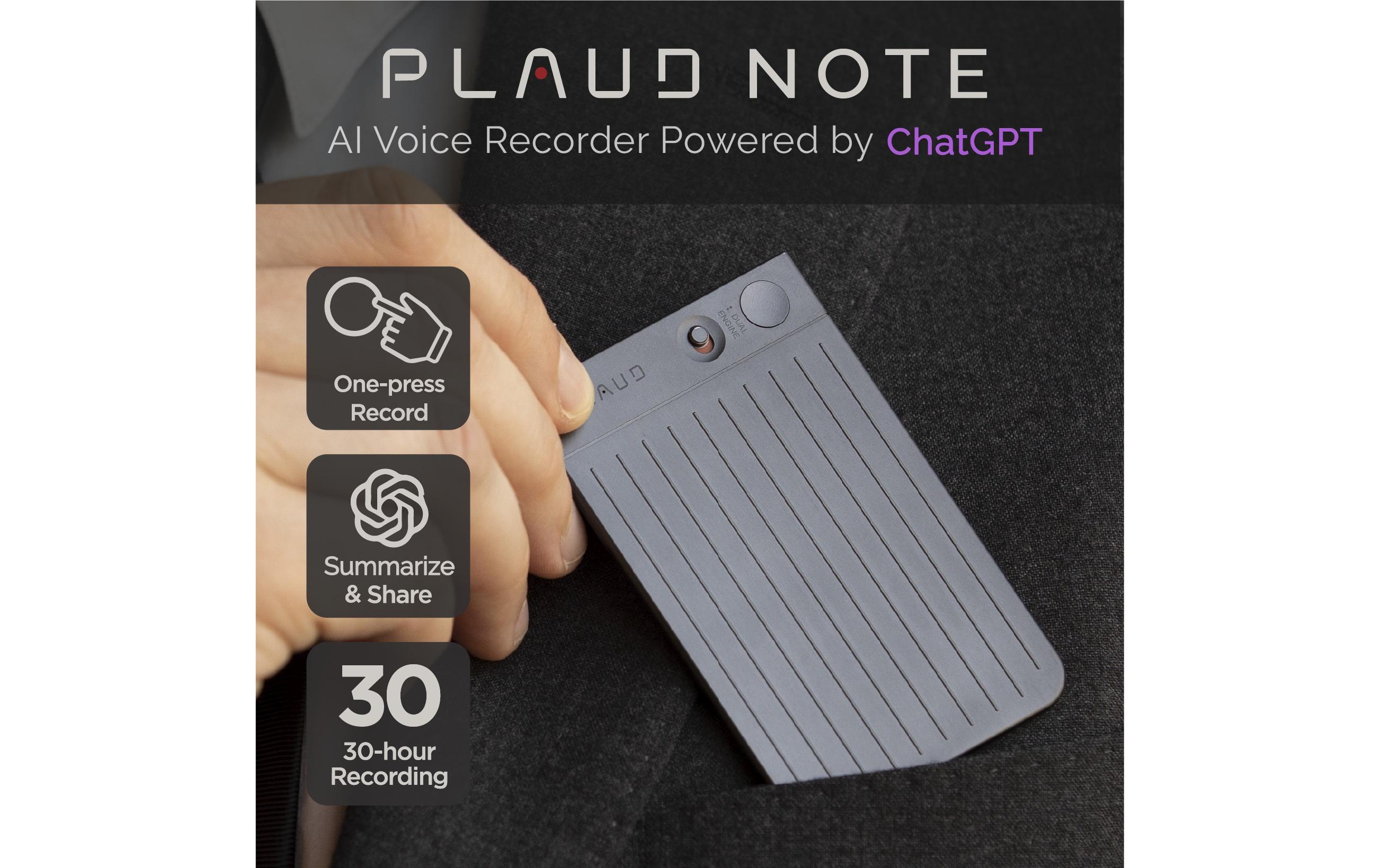 Plaud Diktiergerät Note AI Voice Recorder Schwarz