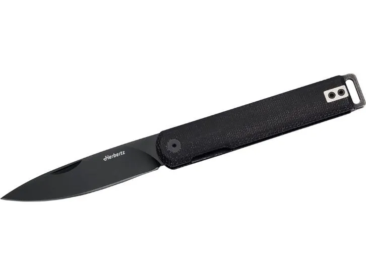 Herbertz Taschenmesser Liner Lock G10 schwarz, schwarze Klinge