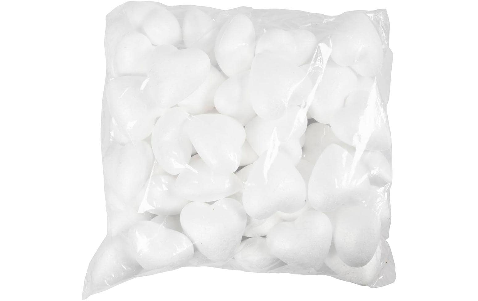 Creativ Company Styropor-Herzen 50 Stück, Weiss