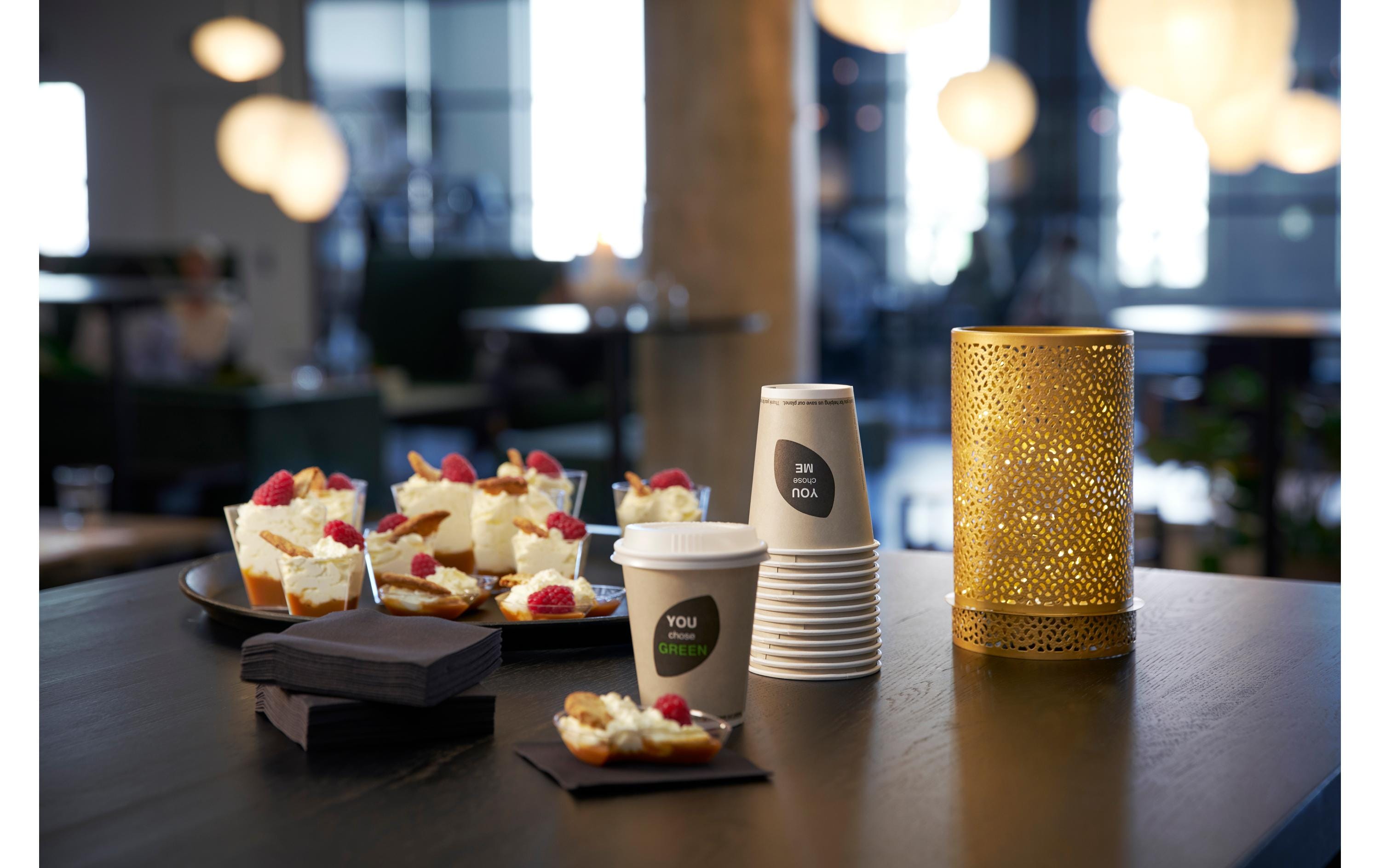 BioPak Einweg-Kaffeebecher Thank You 240 ml, 40 Stück, Beige