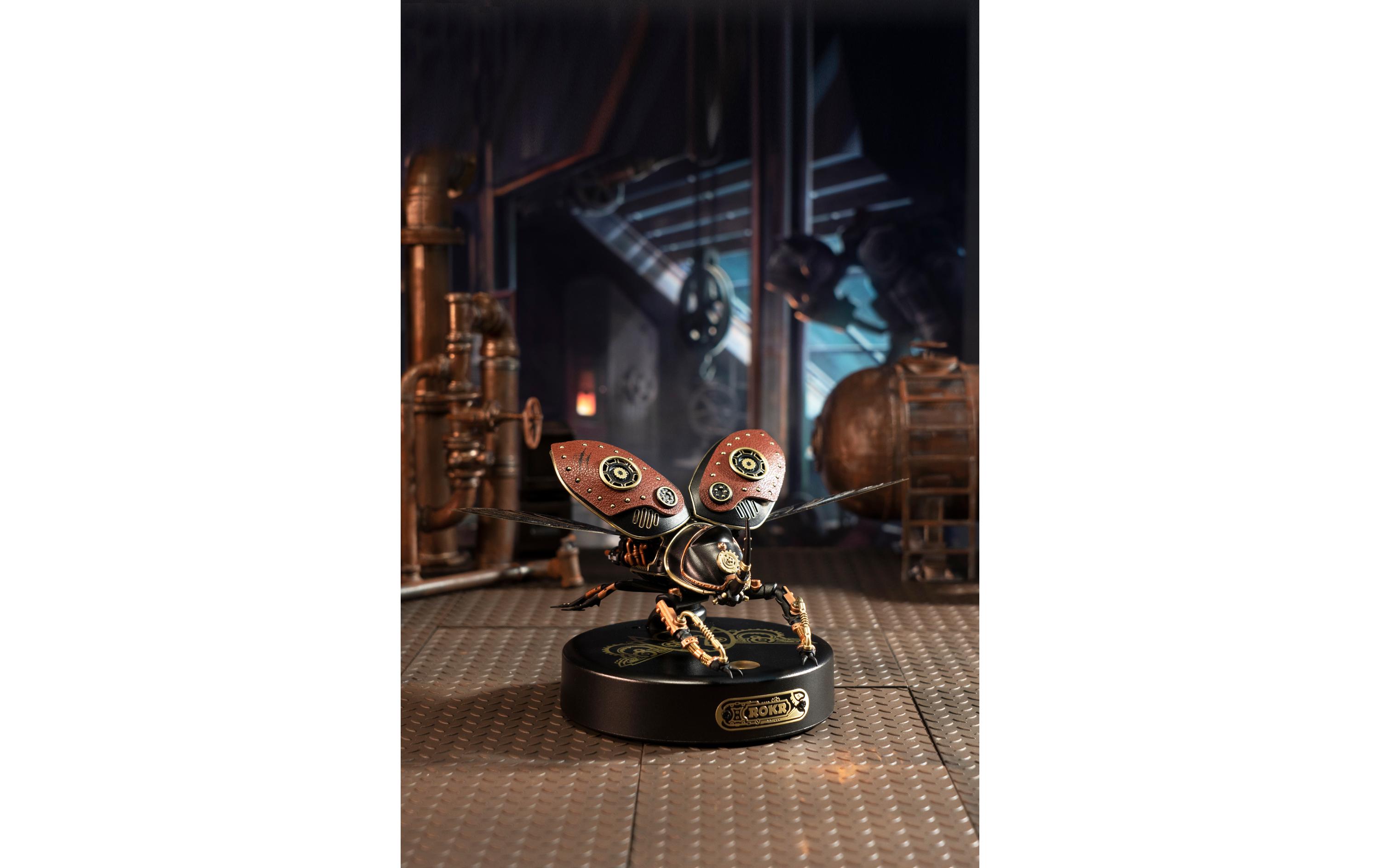 RoboTime Bausatz ROKR Mechanischer Rhinozeros Käfer Braun