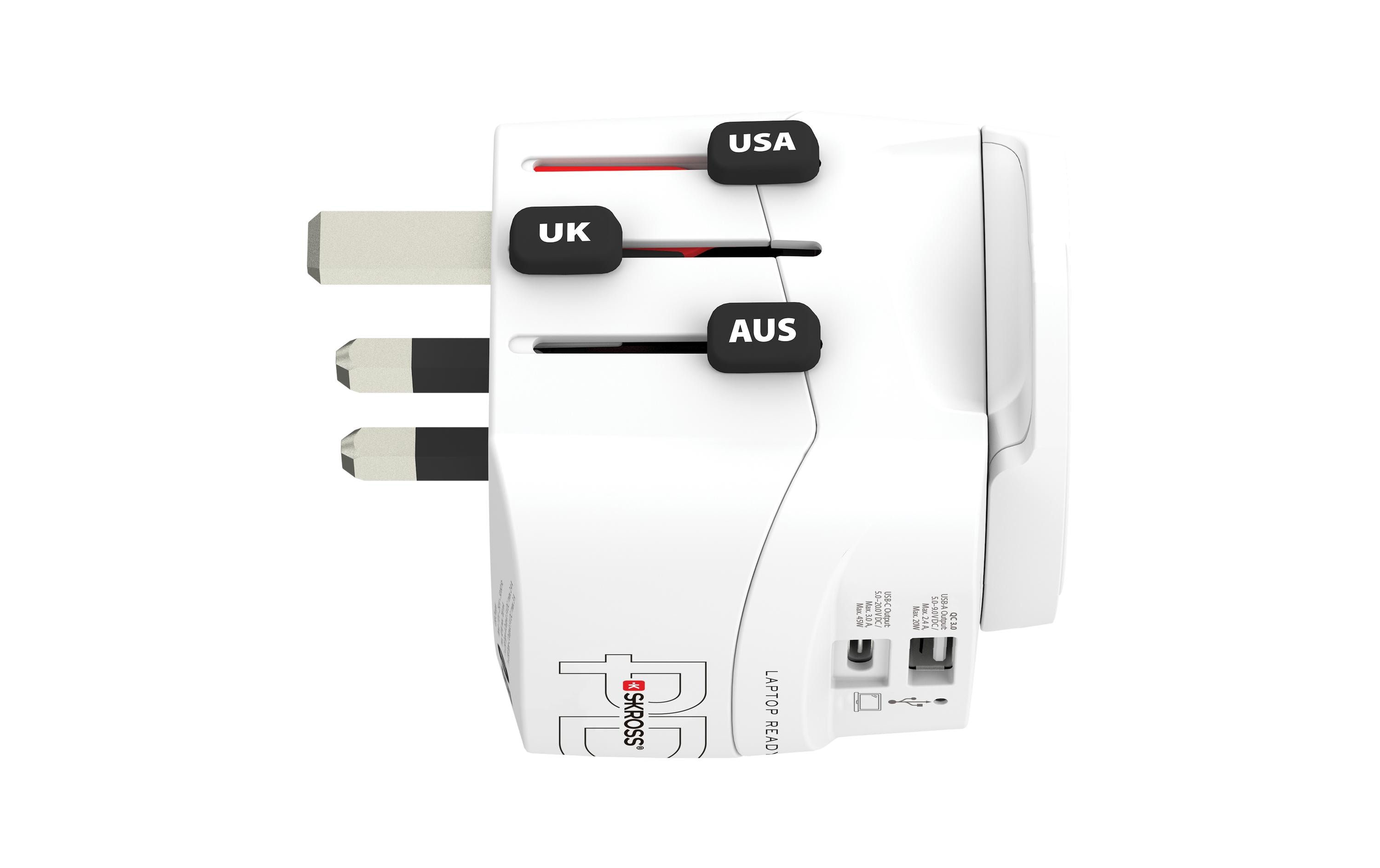 SKROSS Reiseadapter Pro Light, 1 x USB-A und C