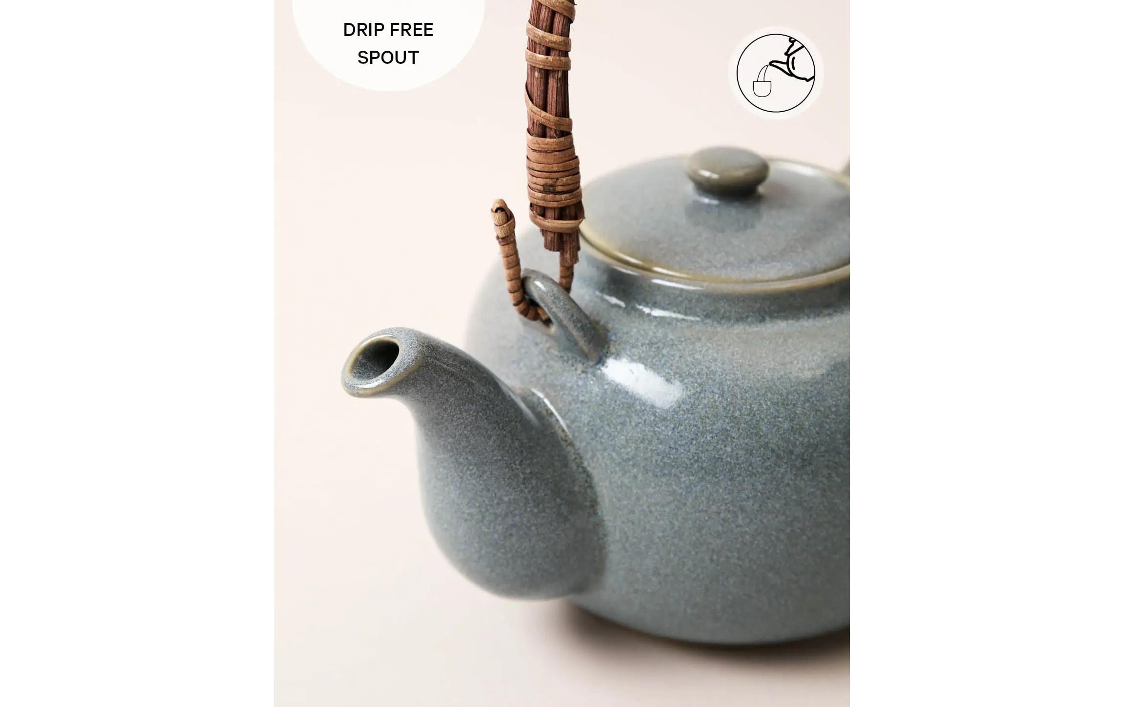 Esmée Tee-Set Japandi Krug & 4 Tassen 0.7 l, Blaugrau