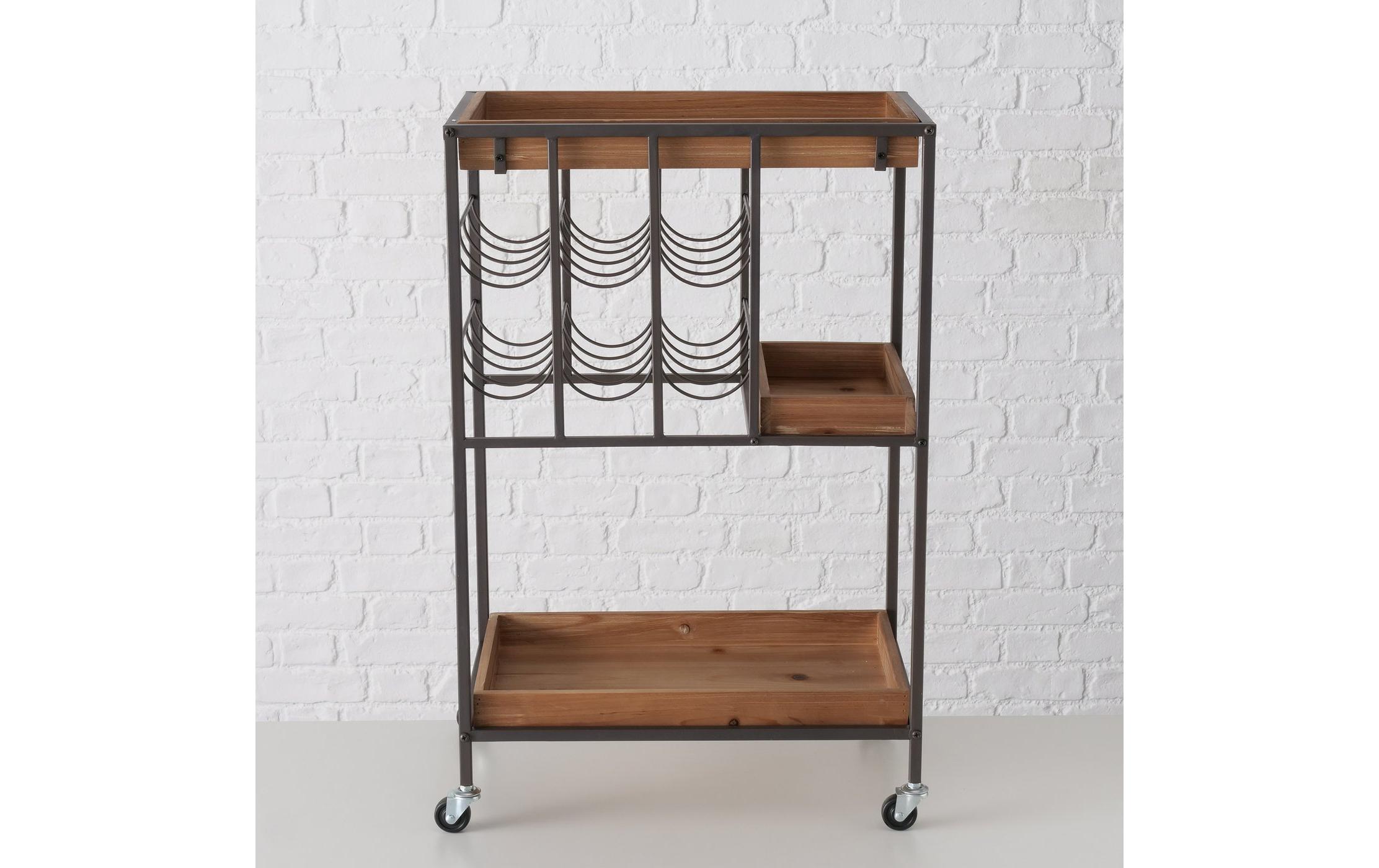 Boltze Bartrolley Minola 78 x 30 x 50 cm, Nature/Schwarz