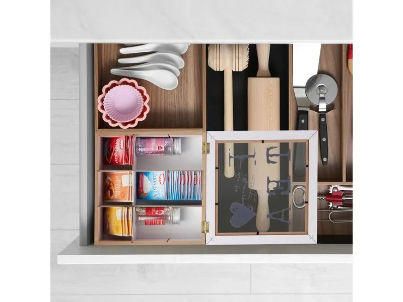 relaxdays Teebeutel-Box Grau/Weiss relaxdays Teebeutel-Box Grau/Weiss