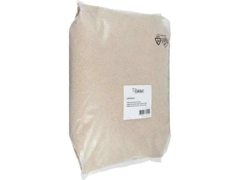Colibri Quarzsand 25 kg, Filterglas für Sandfilter, Körnung 04/08