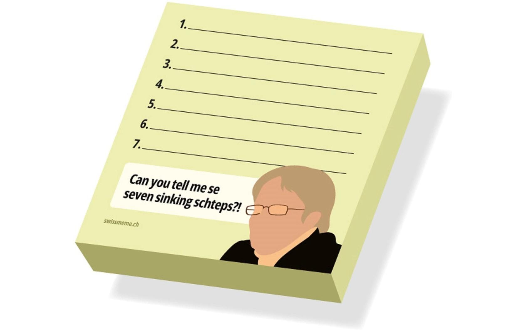 Swissmeme Haftnotizen 7 sinking schteps 7 x 7 cm