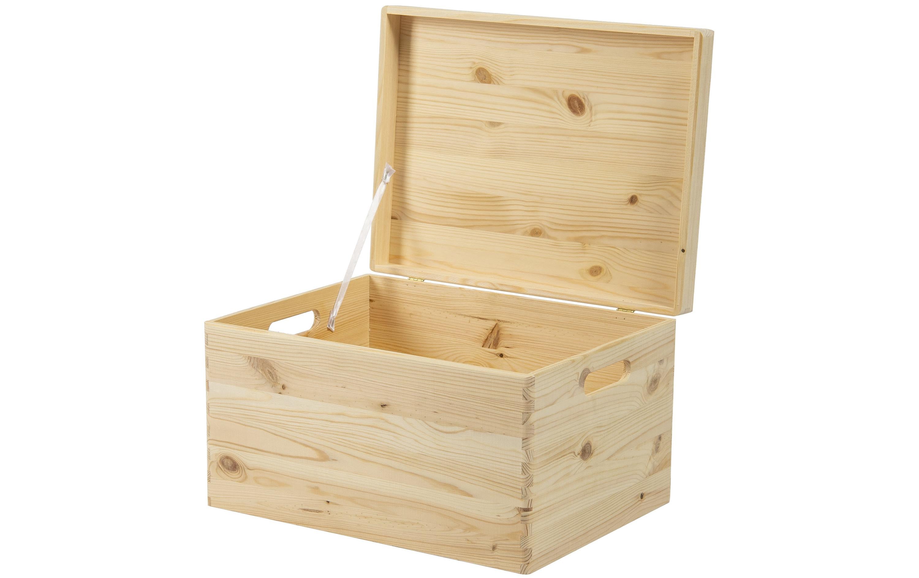 Holz Zollhaus Aufbewahrungsbox mit Deckel, Kiefer 30 x 23 x 40 cm, Braun