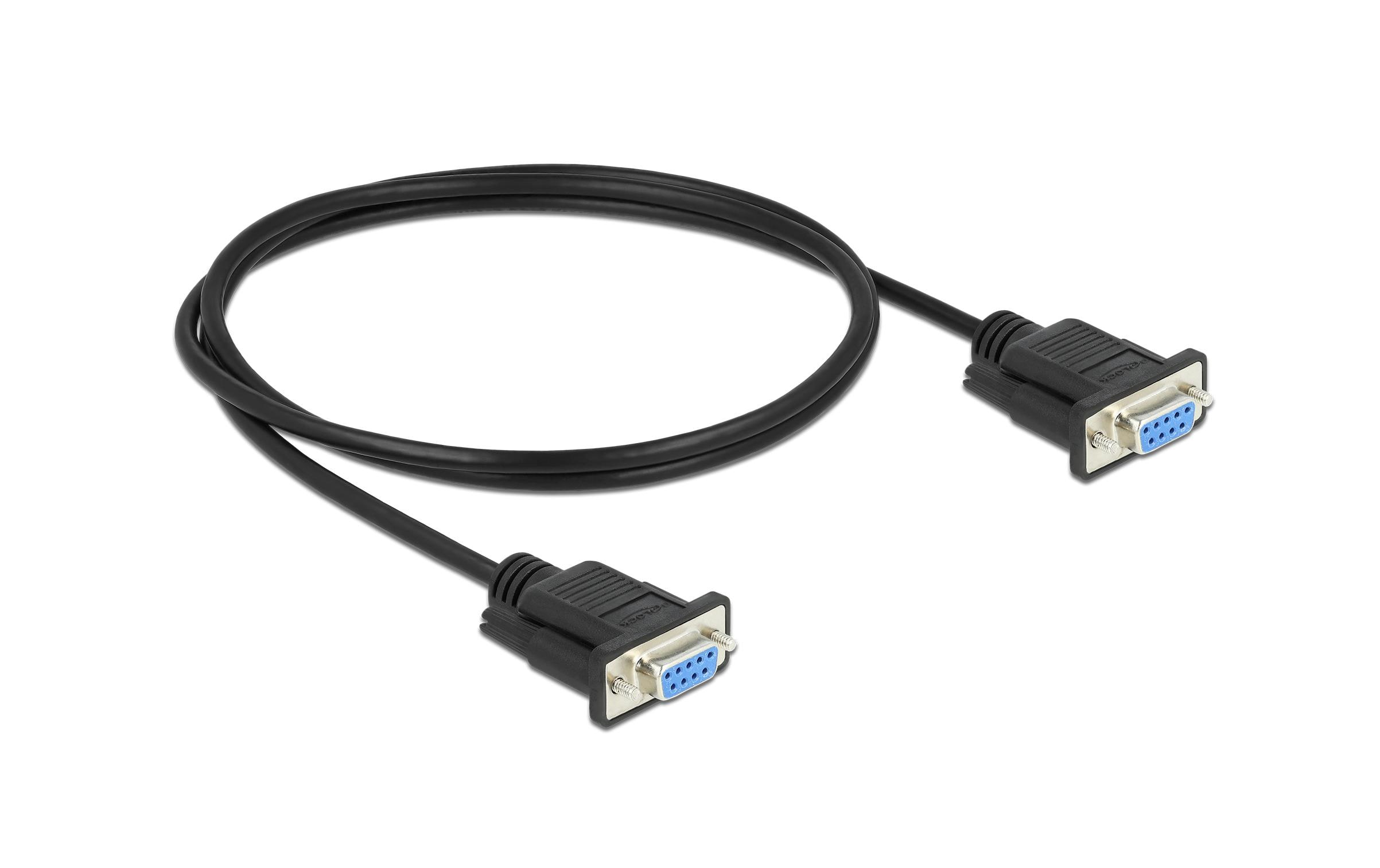 Delock Anschlusskabel Nullmodem RS-232 D-Sub 9 f-f 1 m Delock Anschlusskabel Nullmodem RS-232 D-Sub 9 f-f 1 m