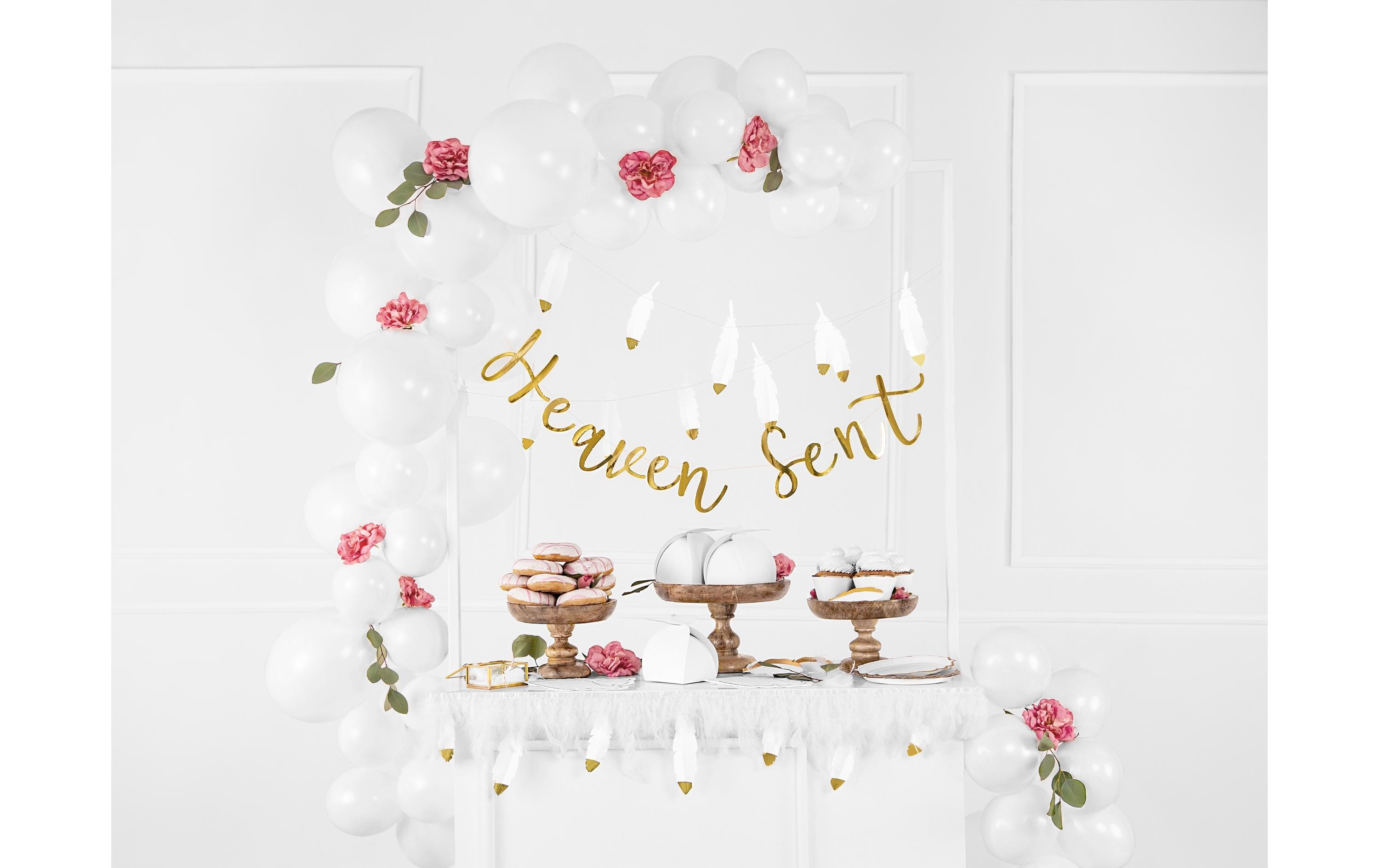 Partydeco Einwegteller mit Goldrand 18.5 cm, 6 Stück, Weiss