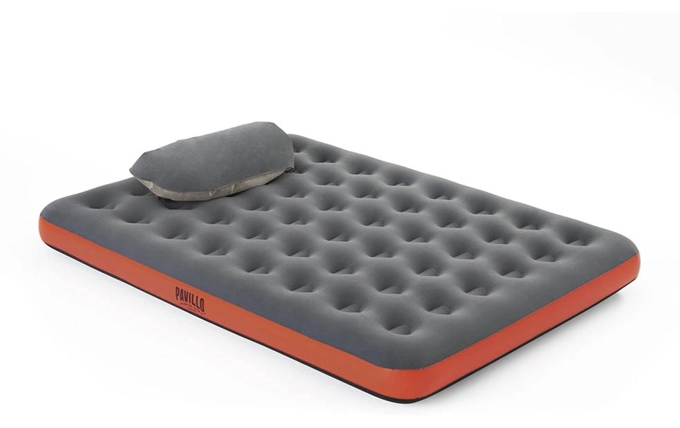 Bestway Luftbett Roll und Relax Queen Grau/Rot, 203 x 152