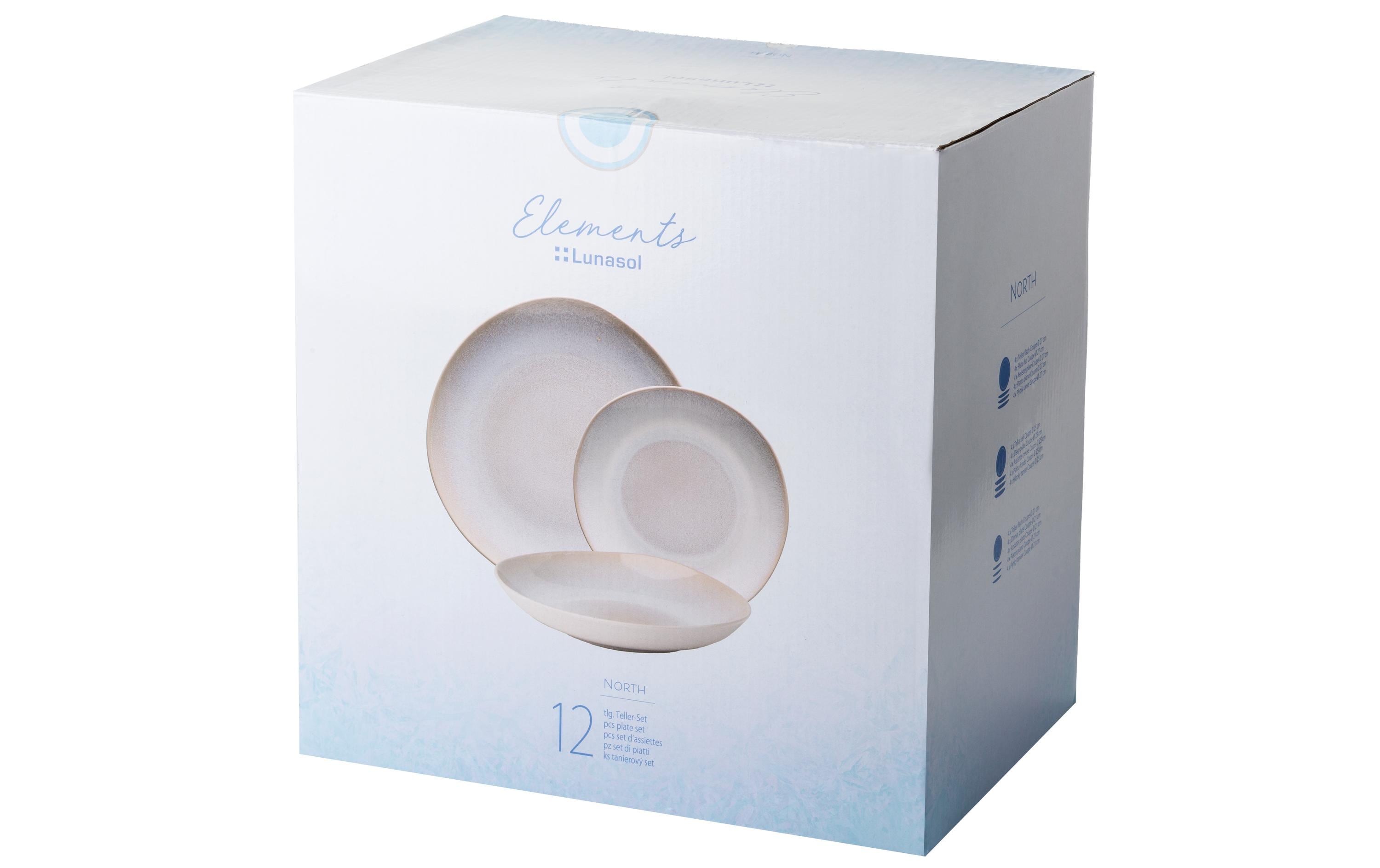 Sola Speise-Service Elements North Organic 1 Stück, Hellgrau