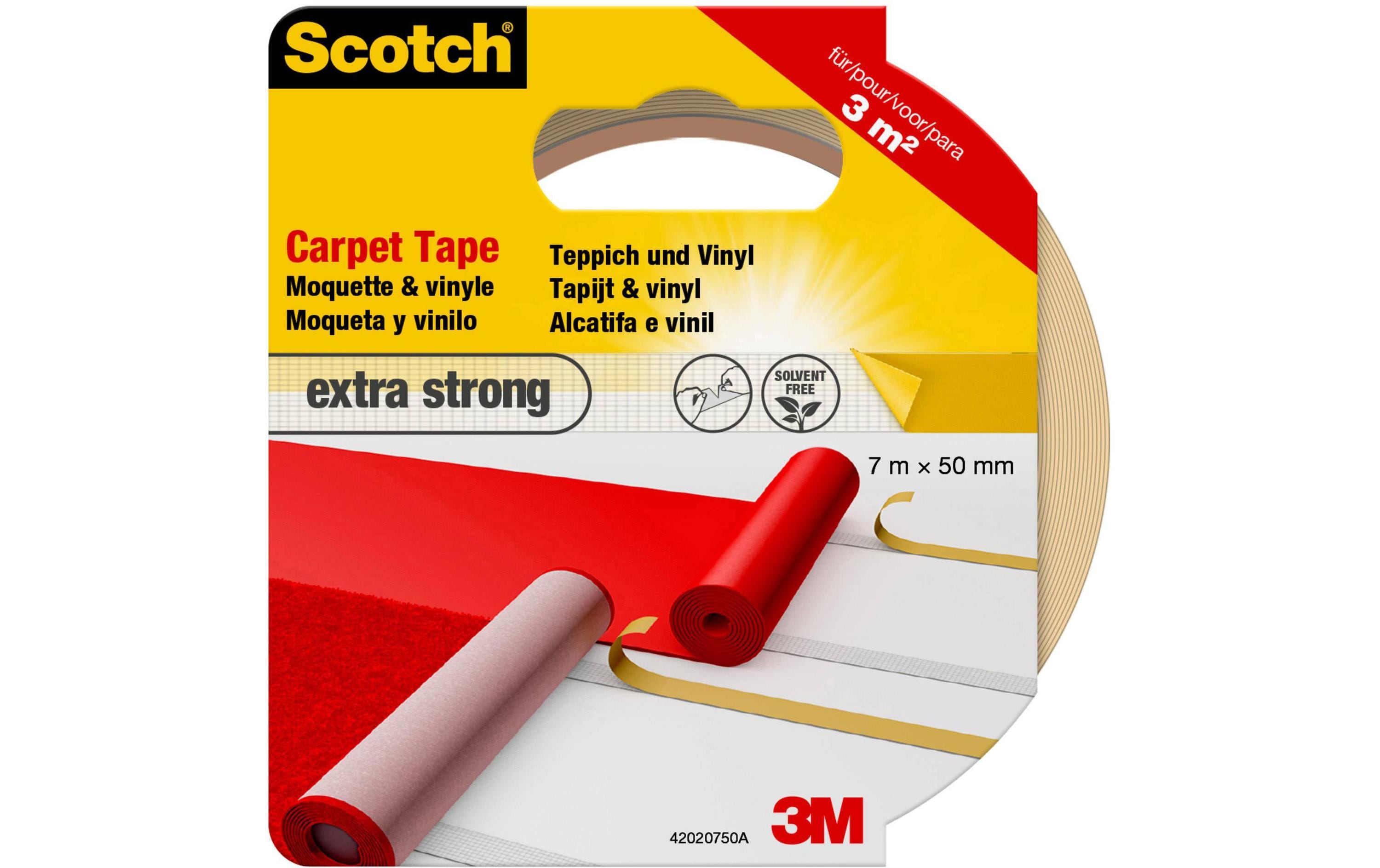 3M Scotch Teppich-Klebeband, extra strong 50 mm x 7 m, Weiss