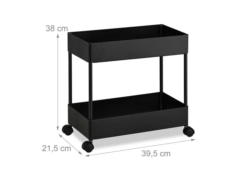 relaxdays Küchenwagen Servierwagen 39.5 x 38 x 21.5 cm, Schwarz relaxdays Küchenwagen Servierwagen 39.5 x 38 x 21.5 cm, Schwarz