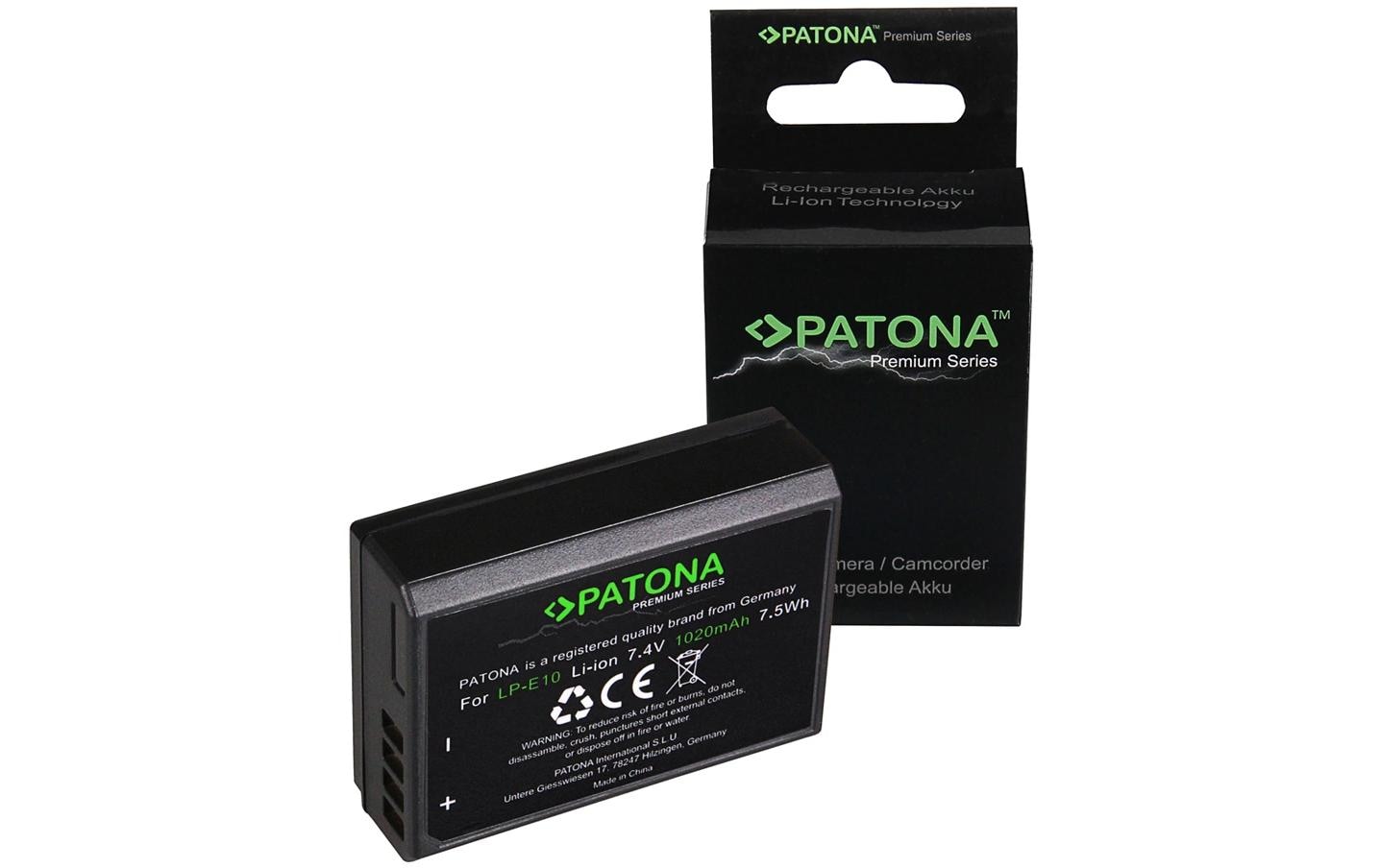 Patona Premium Akku für Canon LP-E10 EOS 1200D