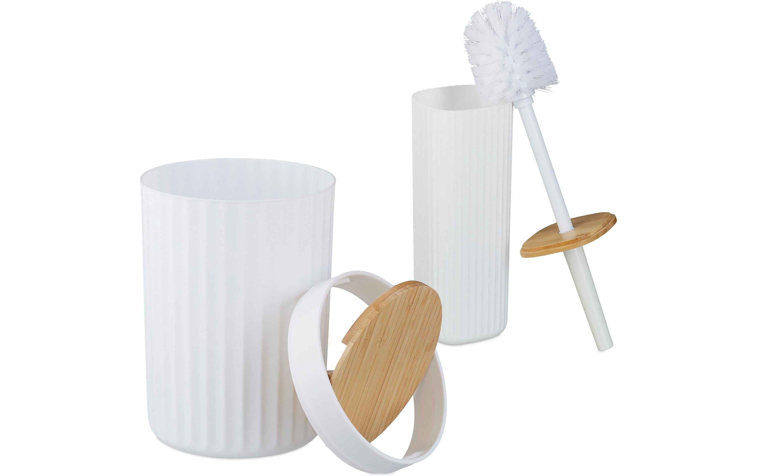 relaxdays Badezimmer-Set 6-teilig, Schwarz