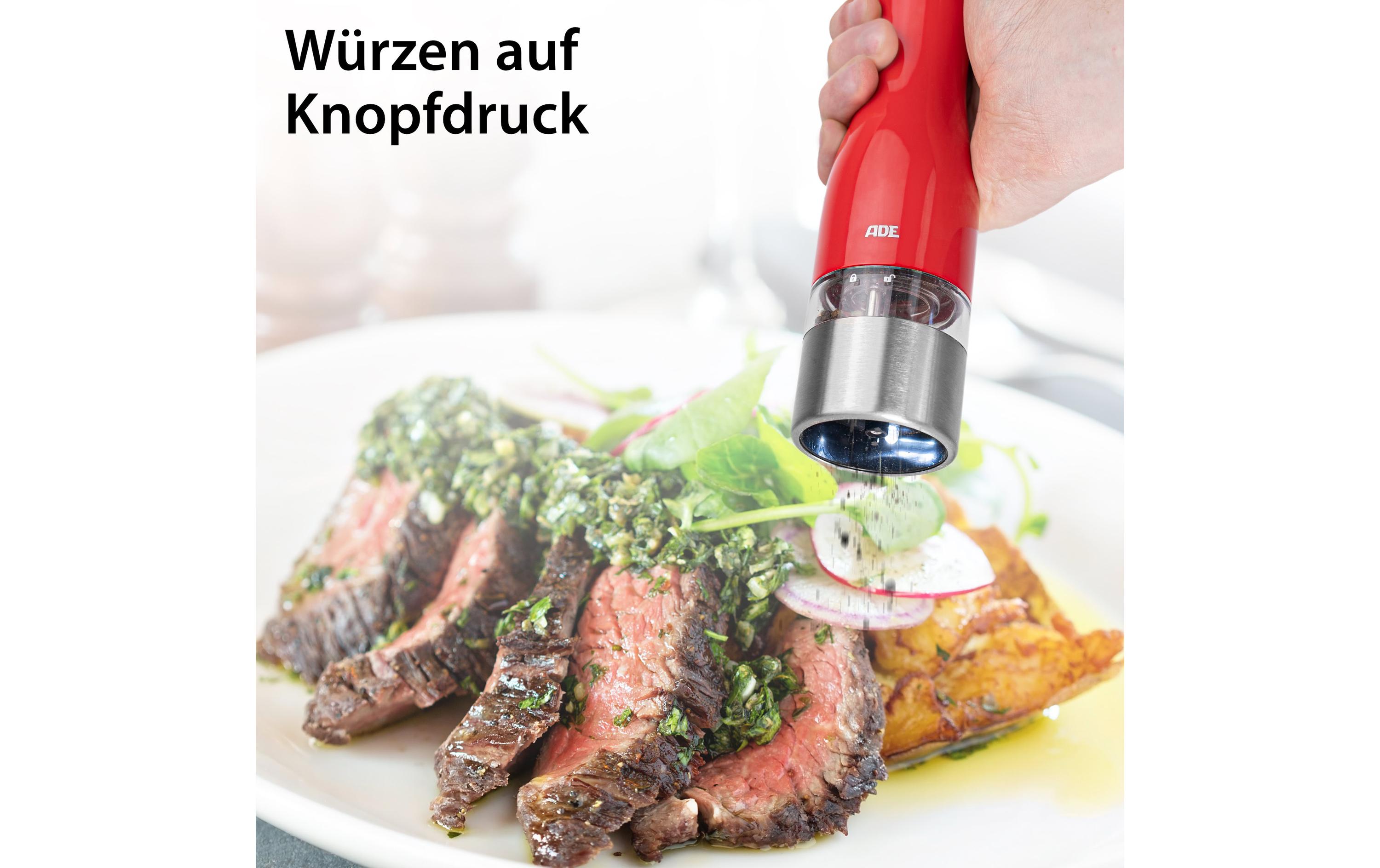 ADE Salz- und Pfeffermühle 20.5 cm, Rot ADE Salz- und Pfeffermühle 20.5 cm, Rot