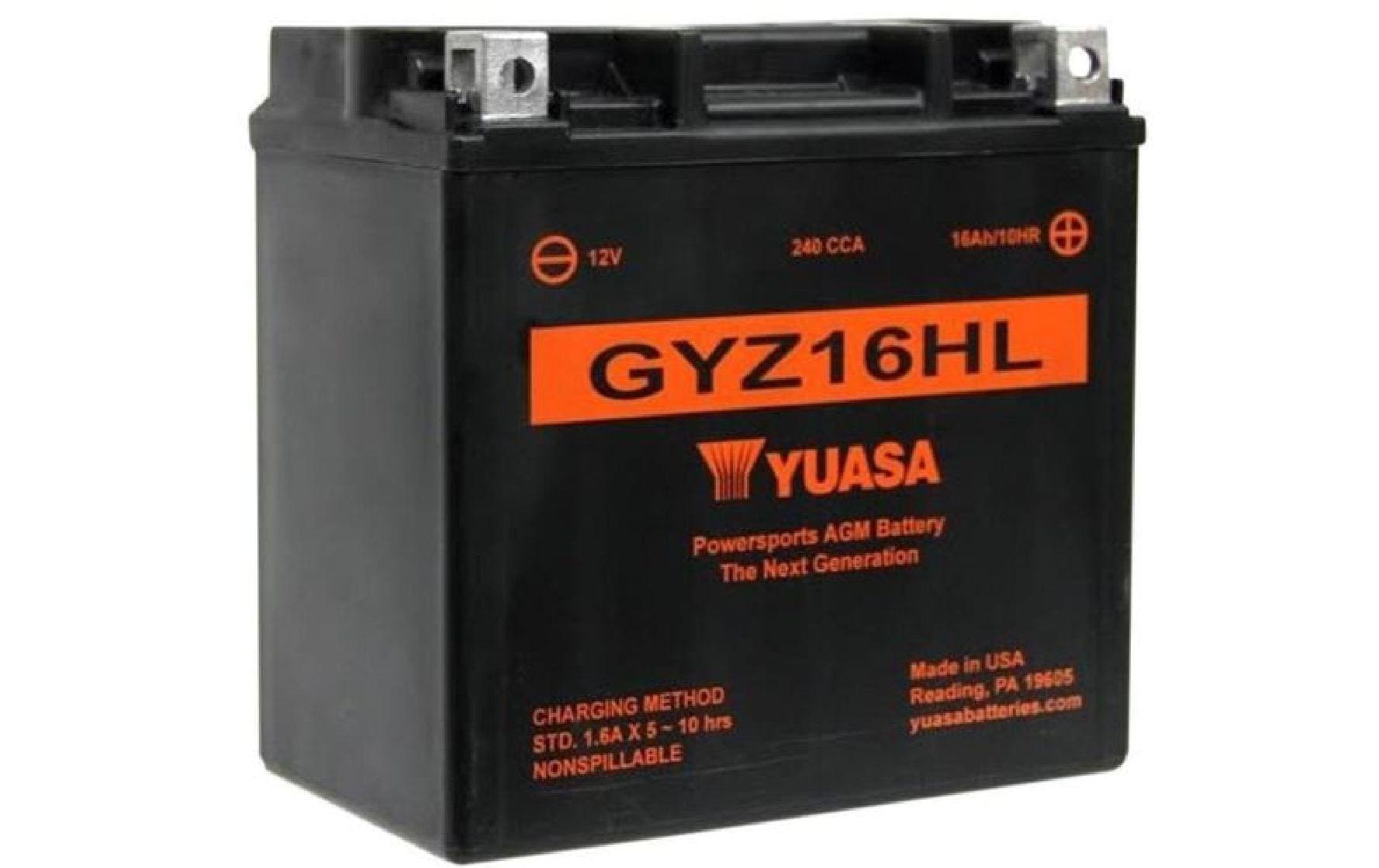 YUASA Motorradbatterie AGM 12 V/16Ah/240A