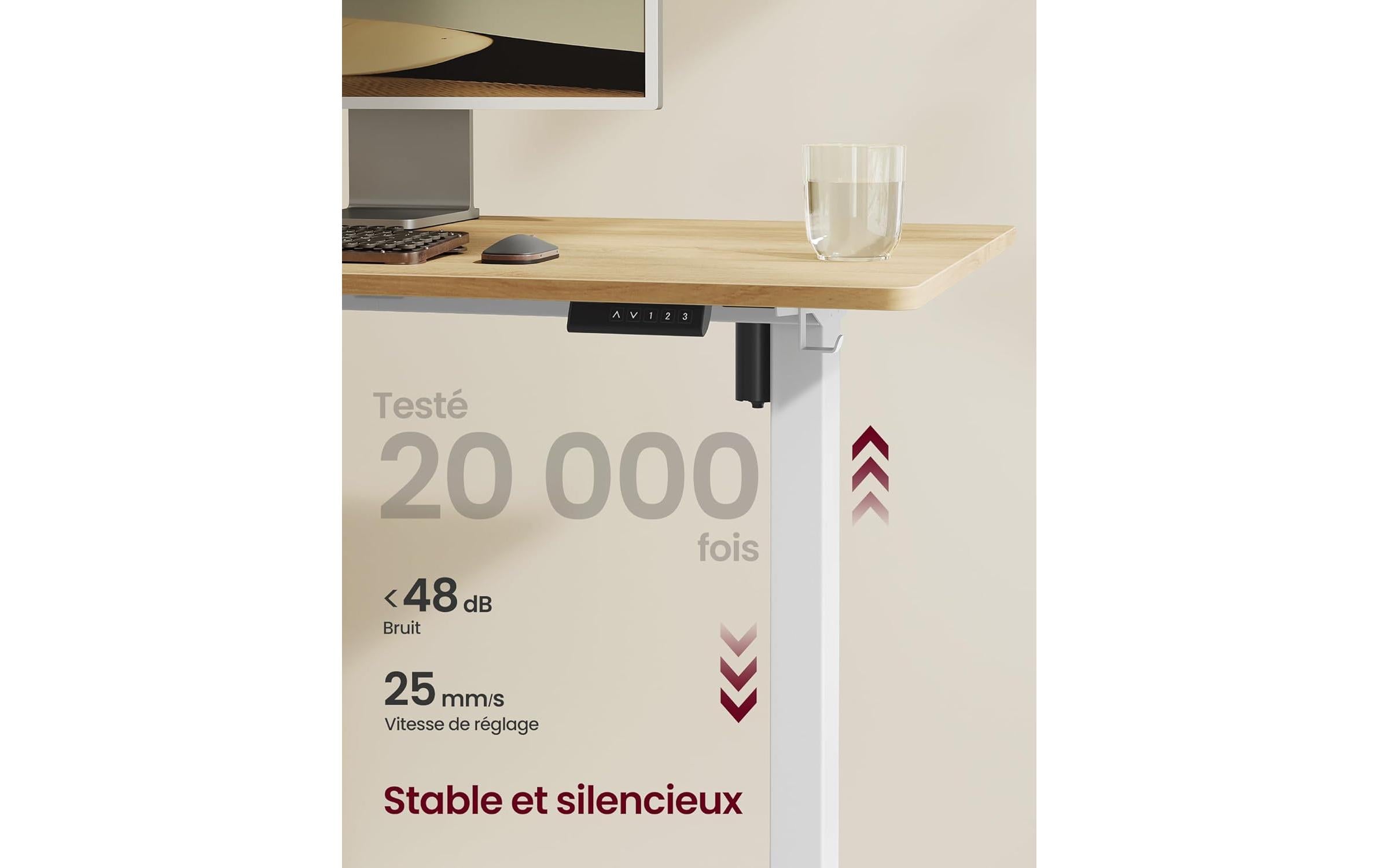 Songmics Tischgestell 72-118 cm, Mattweiss