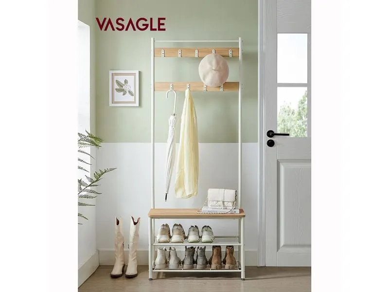 VASAGLE Garderobe 32.5 cm x 175 cm, Weiss VASAGLE Garderobe 32.5 cm x 175 cm, Weiss