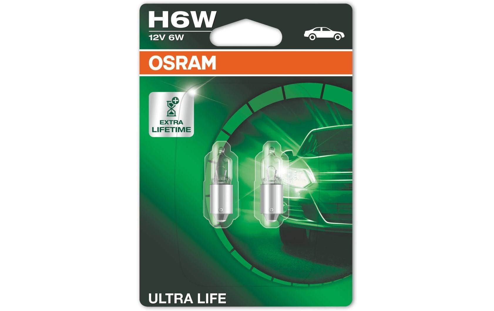 OSRAM Glühlampe ULTRA LIFE 12V 6W BAX9s PKW OSRAM Glühlampe ULTRA LIFE 12V 6W BAX9s PKW