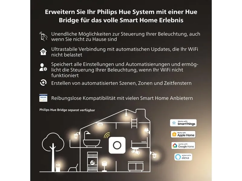 Philips Hue White Amb. Being Deckenleuchte silber 2400 lm + Dimmer Philips Hue White Amb. Being Deckenleuchte silber 2400 lm + Dimmer