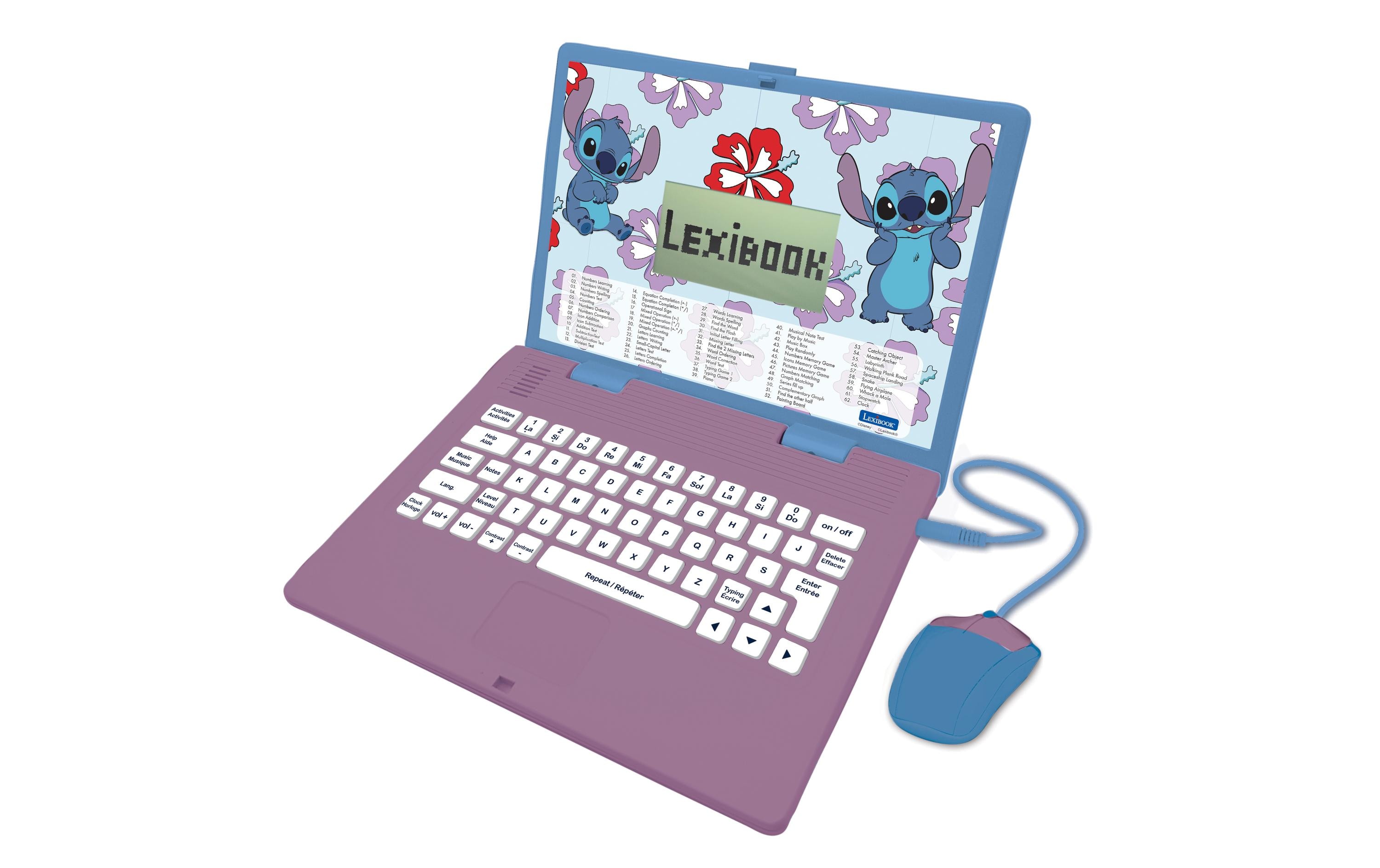 Lexibook Lern-Laptop Stitch DE/ENG mit 124 Aktivitäten Blau/Lila Lexibook Lern-Laptop Stitch DE/ENG mit 124 Aktivitäten Blau/Lila