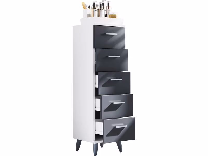 VCM Kommode Landos M 30 x 100 cm, Weiss/Anthrazit VCM Kommode Landos M 30 x 100 cm, Weiss/Anthrazit