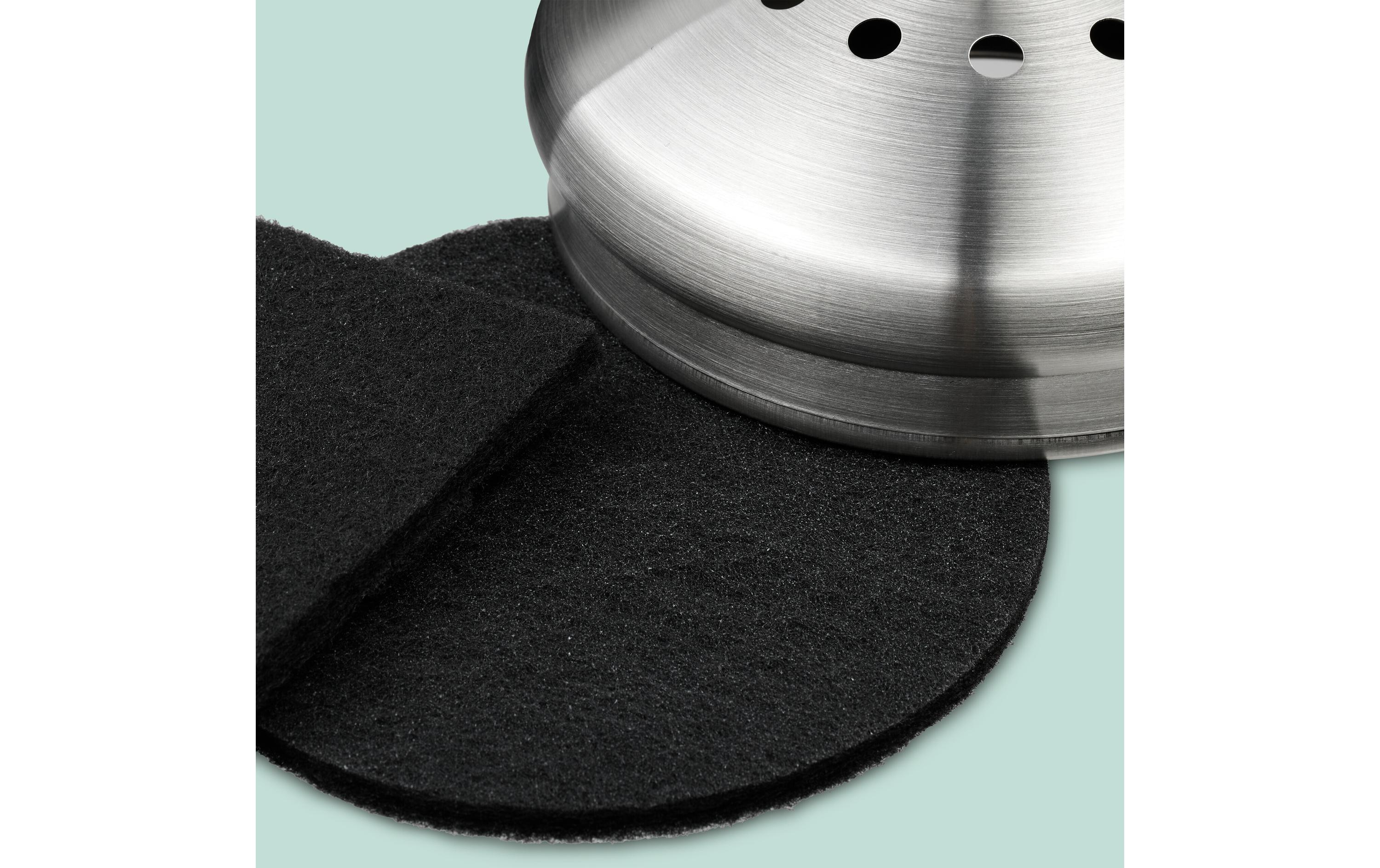 relaxdays Komposteimer mit Geruchsfilter 5 l, Schwarz/Silber