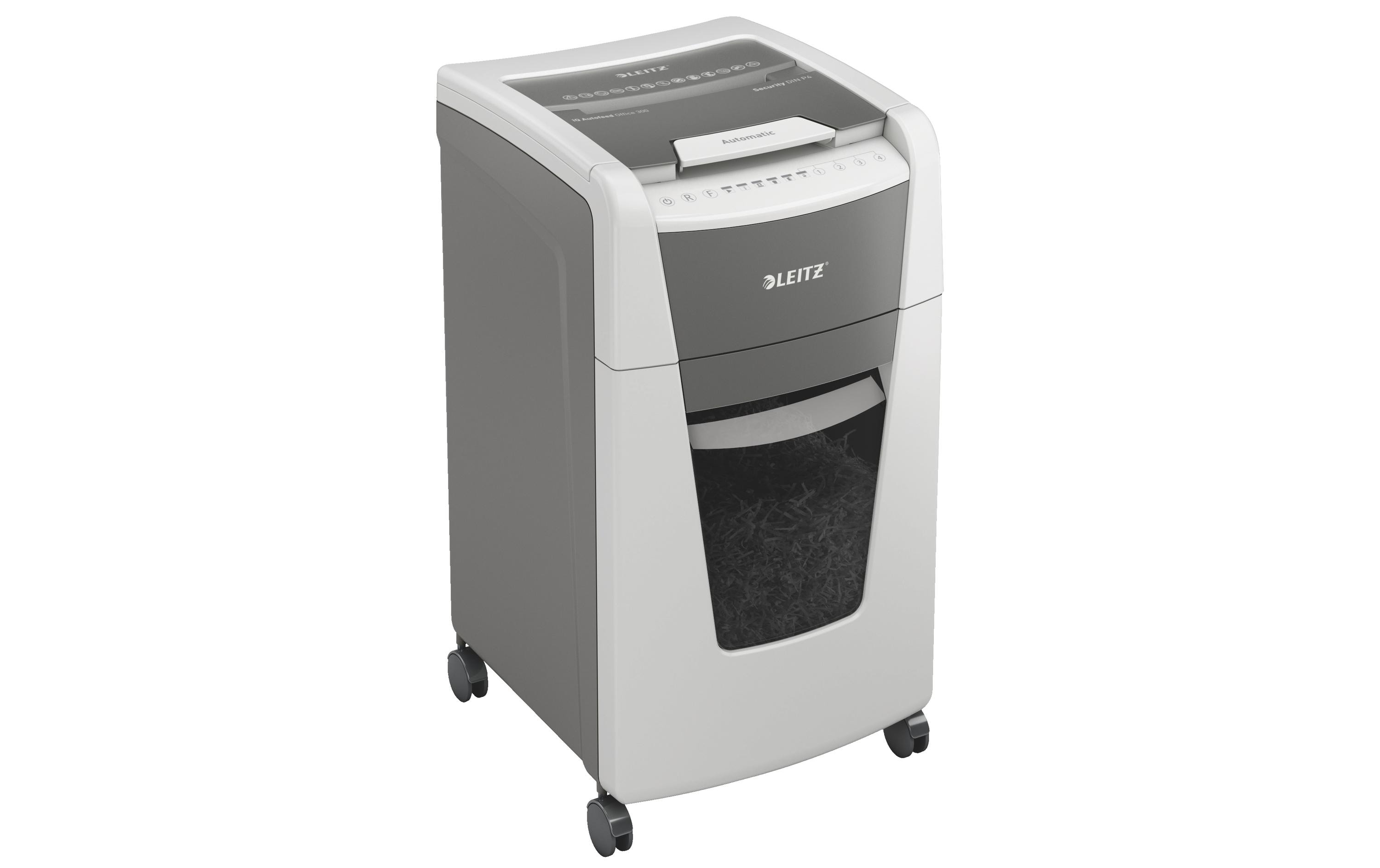 Leitz Bürogeräte Aktenvernichter IQ Autofeed Office 300, P-4, 300 Blatt