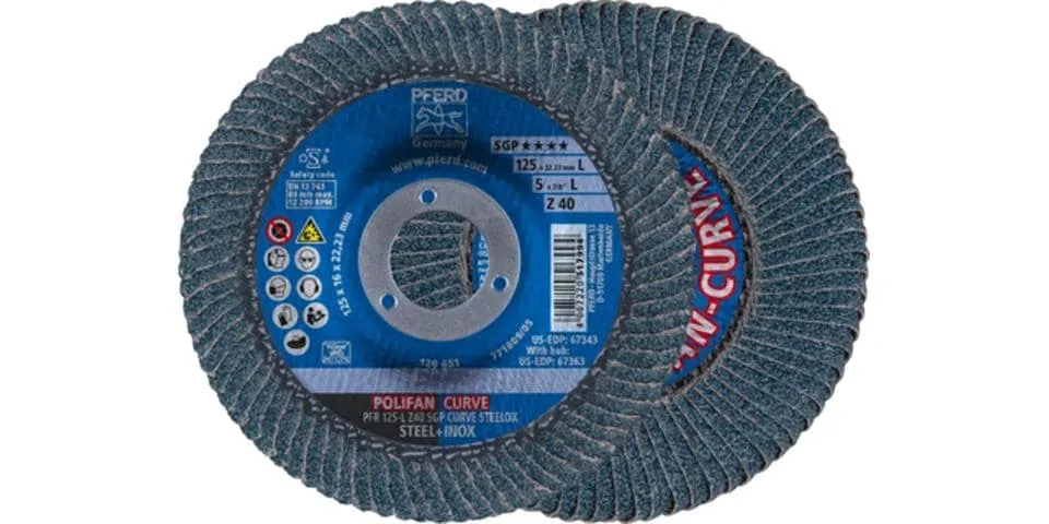 Pferd Polifan-Fächerscheiben Zirkonkorund PFR 125 x 22.23 mm L Z40 Pferd Polifan-Fächerscheiben Zirkonkorund PFR 125 x 22.23 mm L Z40
