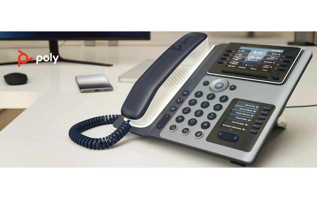 Poly Tischtelefon Edge E450 Grau/Schwarz/Weiss