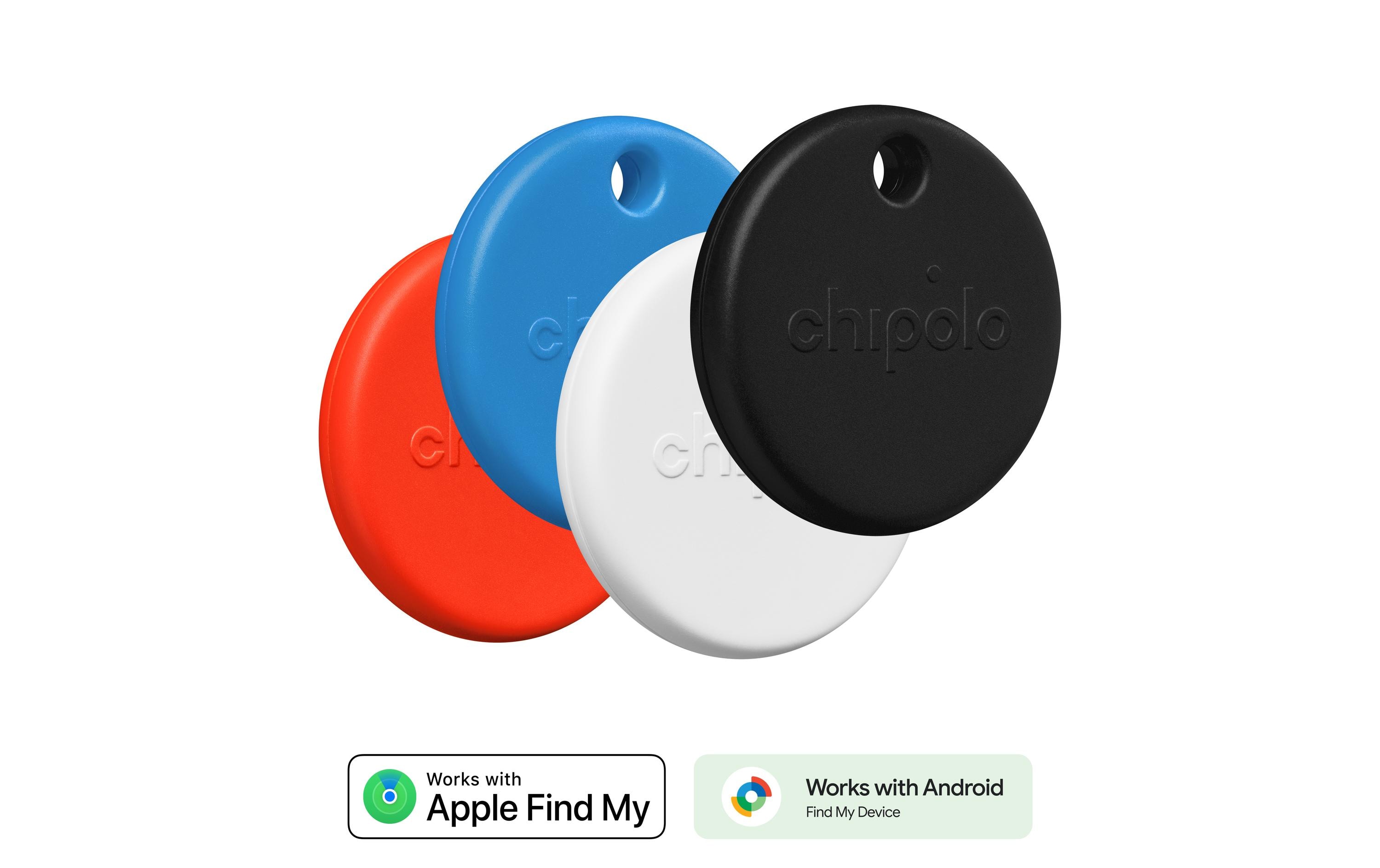 Chipolo POP 4er-Set Blau/Rot/Schwarz/Weiss