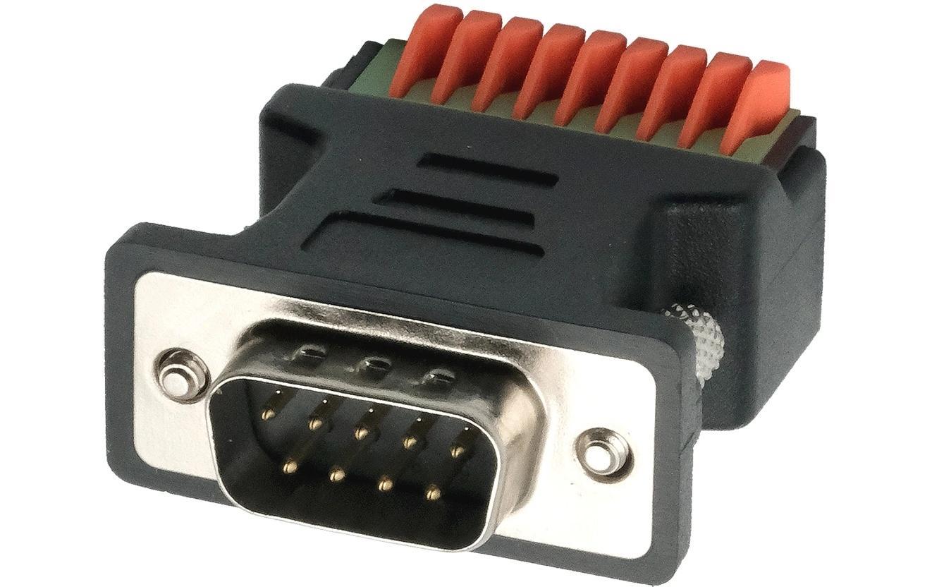Exsys Adapter 9-pin Stecker zu 9-pin TerminalBlock mit Drucktaster Exsys Adapter 9-pin Stecker zu 9-pin TerminalBlock mit Drucktaster