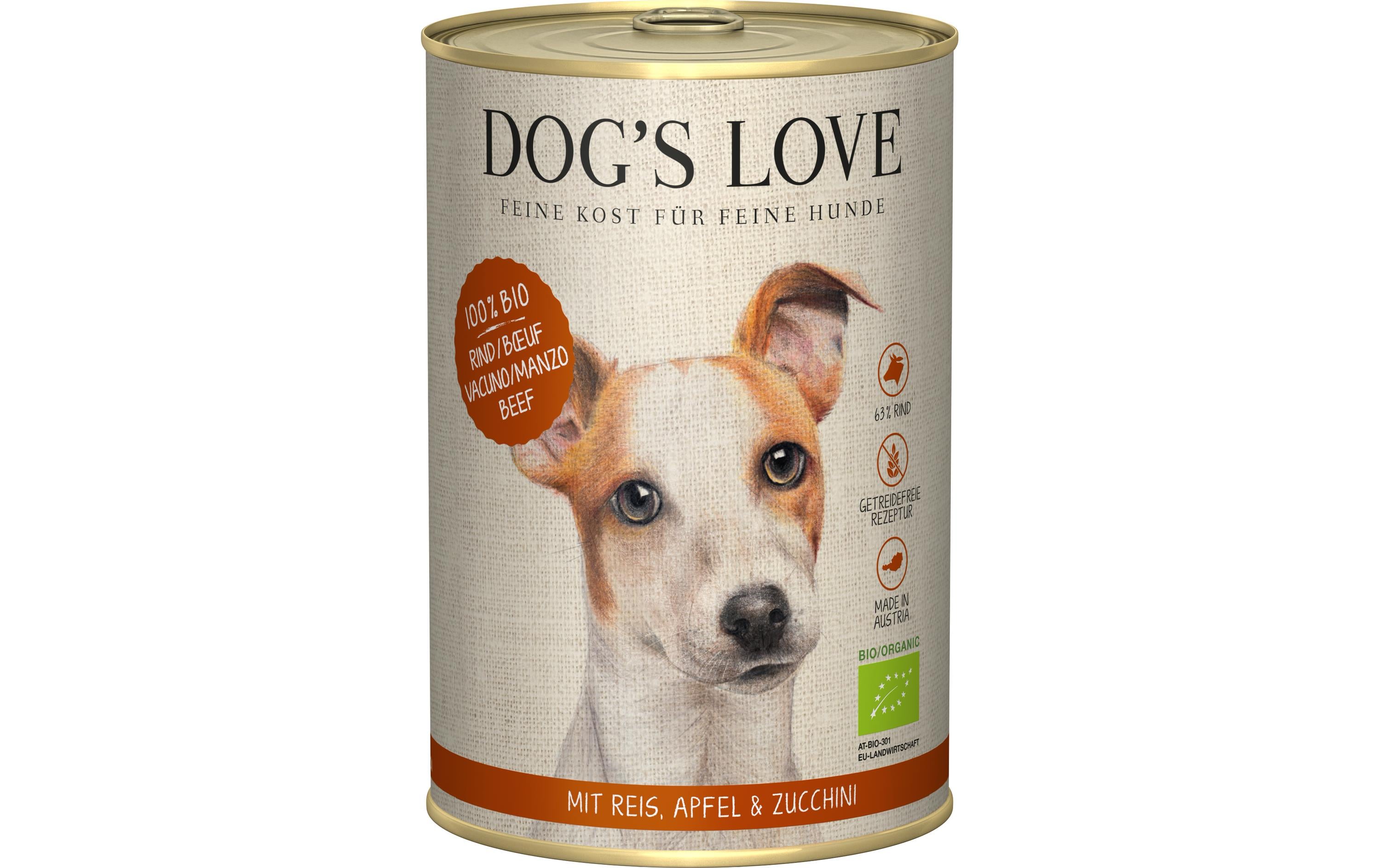 Dog's Love Nassfutter BIO Adult Rind, 400 g Dog's Love Nassfutter BIO Adult Rind, 400 g