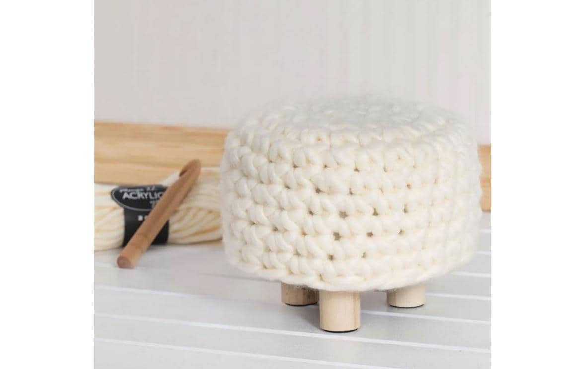 Creativ Company Hocker Holz/Textil, Weiss