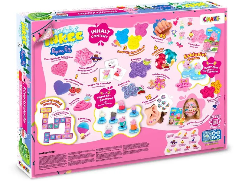 Craze Adventskalender Inkee Peppa Pig Badezusatz Craze Adventskalender Inkee Peppa Pig Badezusatz