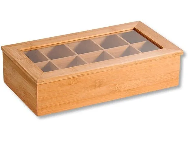 Kesper Teebeutel-Box Bambusholz Kunststoff Braun 10 Fächer Kesper Teebeutel-Box Bambusholz Kunststoff Braun 10 Fächer