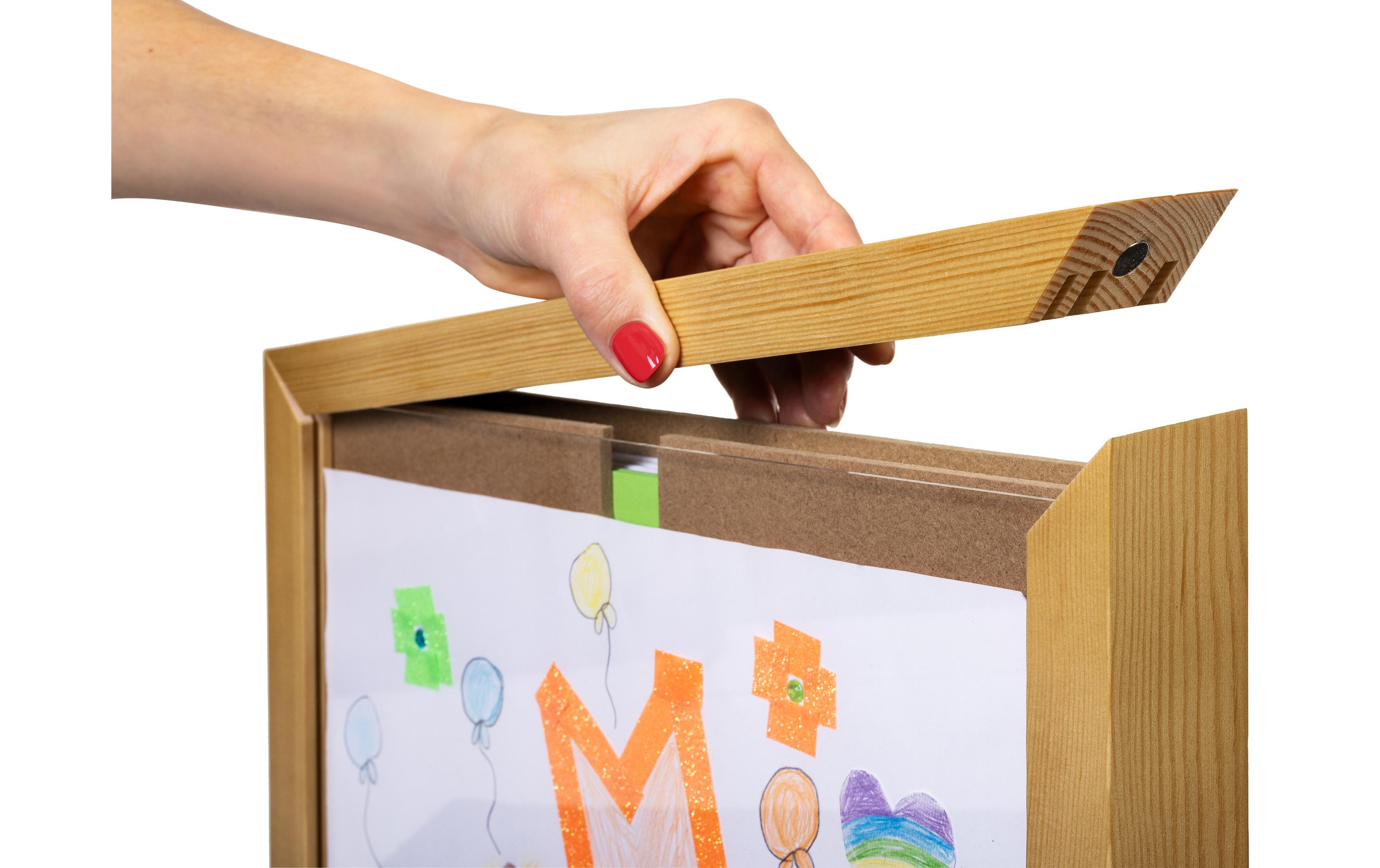 COCON Bilderrahmen für Kinderzeichnungen 35 x 26 x 5 cm, Natur