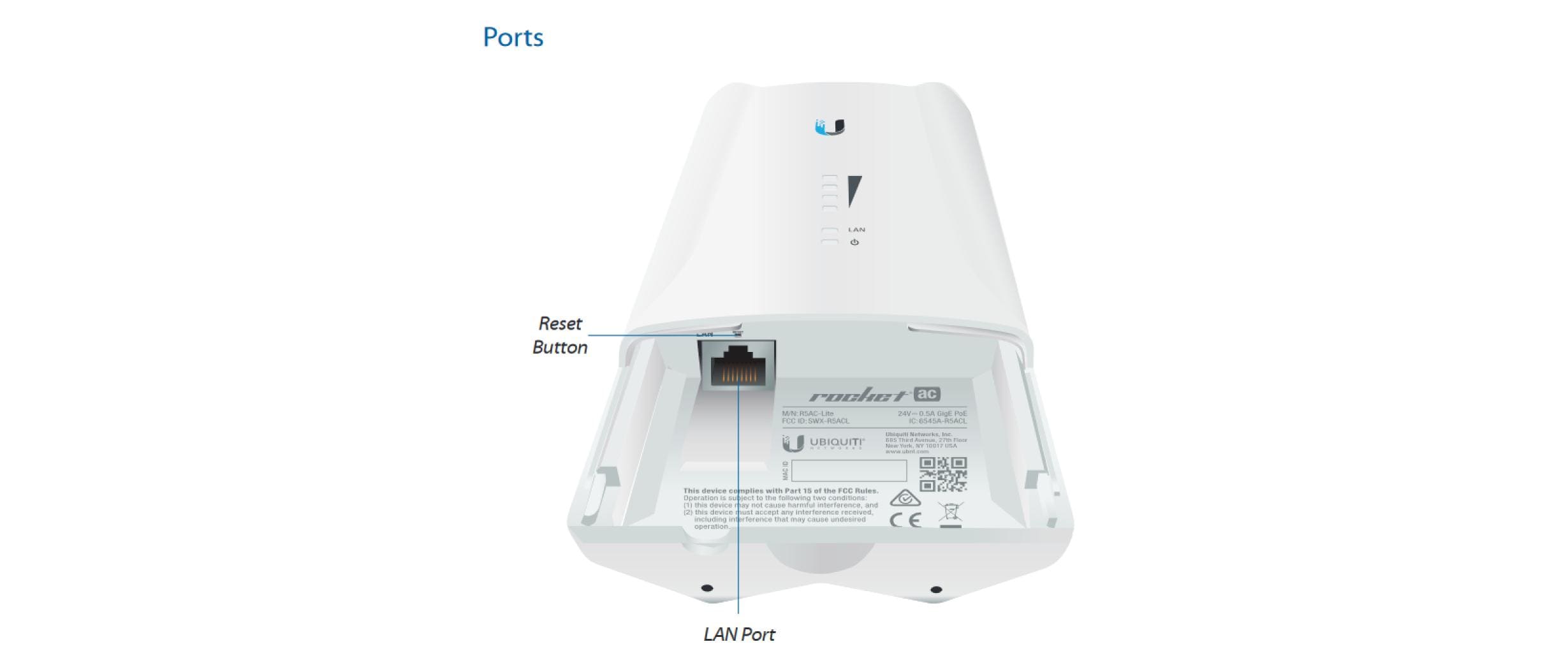 Ubiquiti WLAN-Bridge Rocket R5AC-LITE Ubiquiti WLAN-Bridge Rocket R5AC-LITE