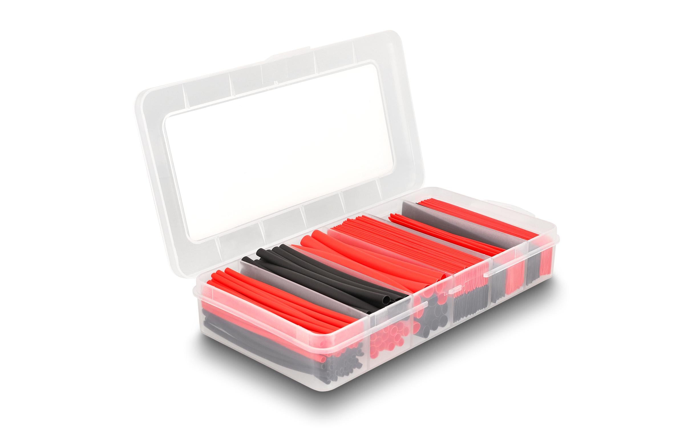 Delock Schrumpfschlauch Sortimentsbox, schwarz/rot, 196-teilig